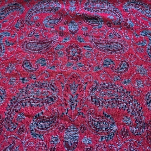 Scarf  Wrap Blue/Red - Picture 2 of 4